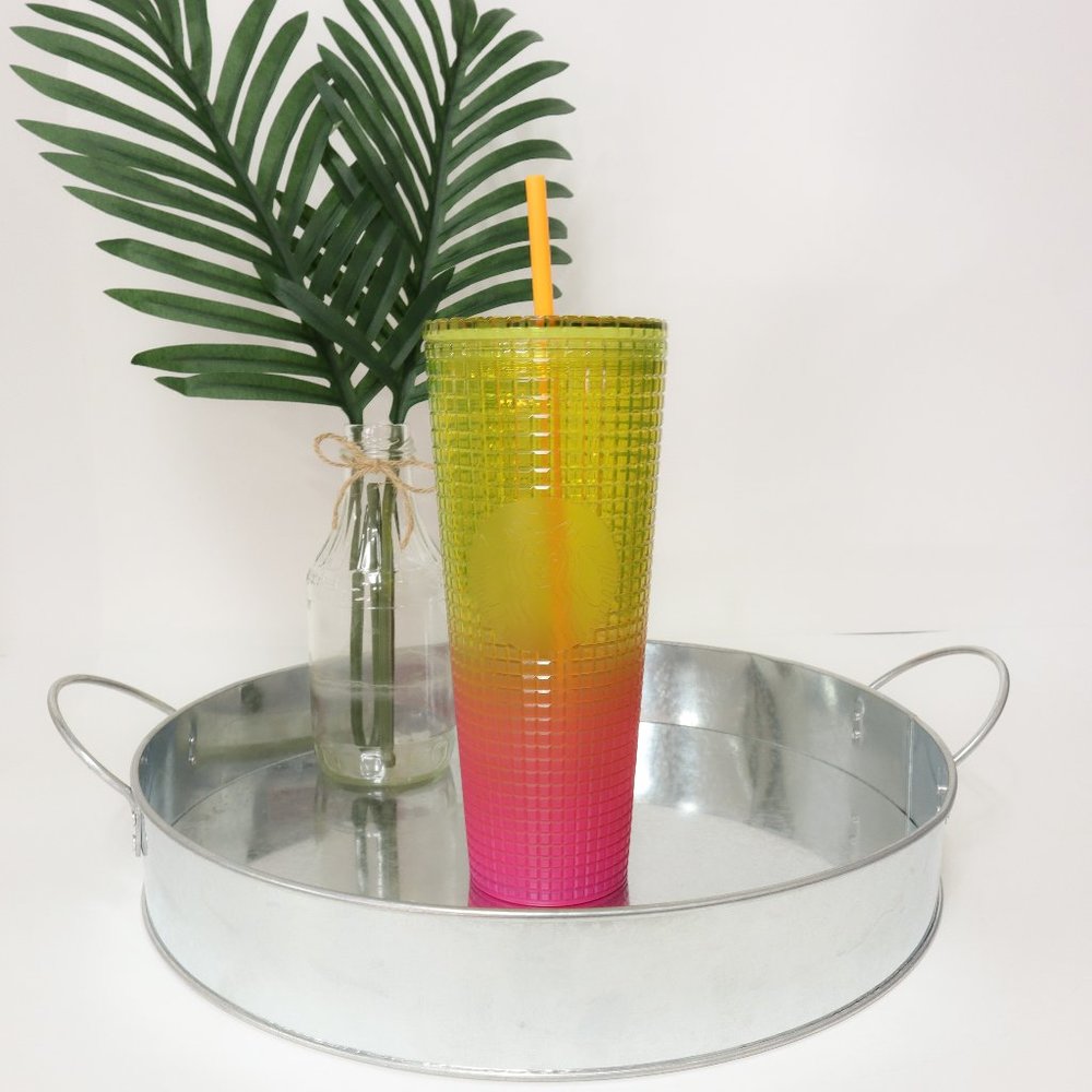 Starbucks Cup Pink and Yellow 24oz Summer 2022 Release